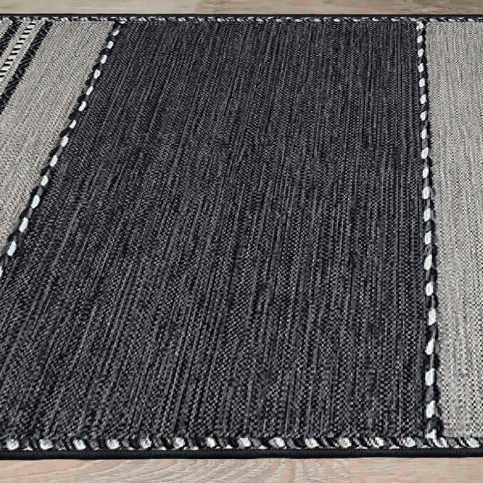 Conceptum Alfombra de Algodón 100% 80 x 50 cm Blanco, Gris y Negro